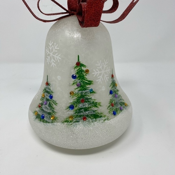 Snowy Christmas Tree Lighted Bell Decor - Picture 9 of 9